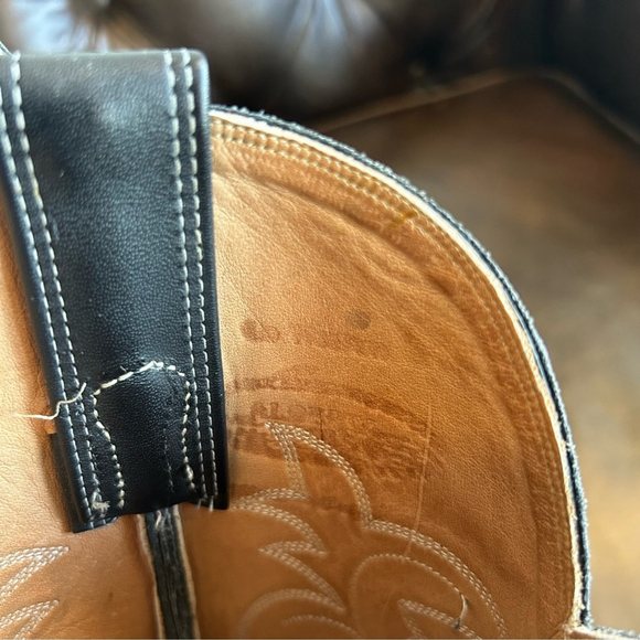 Alberta Men's Black Cowboy Western Boots size 12D - Picture 6 of 9